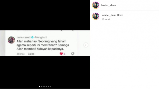 Teuku Ryan sindir suami Oki Setiana Dewi (Instagram/@lambe__danu)