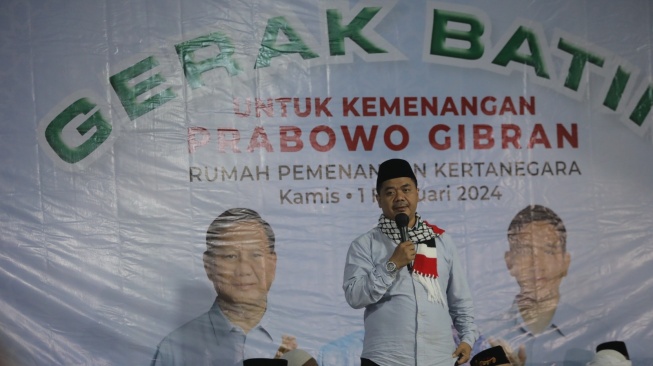 Wakil Ketua Tim Kampanye Nasional (TKN) Prabowo-Gibran, Juri Ardiantoro menghadiri acara Gerak Batin untuk Kemenangan Prabowo-Gibran itu digelar di Rumah Kertanegara, Kebayoran Baru, Jakarta Selatan, Kamis (1/2/2024). (Dok. Media Prabowo-Gibran)