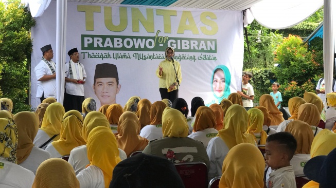 Deklarasi Prabowo-Gibran  oleh Tharekat Ulama Nusantara Tangerang Selatan, Minggu (4/2/2023). (Dok: Masayu Yurida)