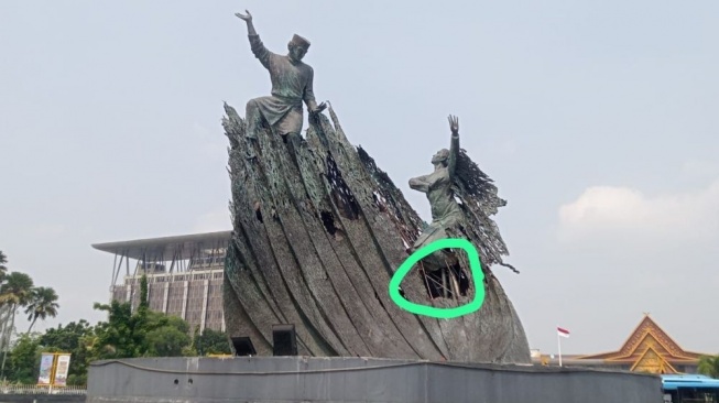 Tugu Zapin di Pekanbaru Segera Diperbaiki usai Bagian Patungnya Dipreteli