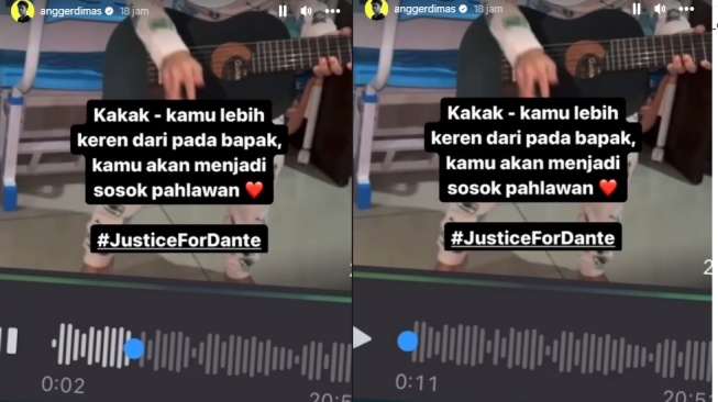 Unggahan Angger Dimas sebelum autopsi Dante (instagram)