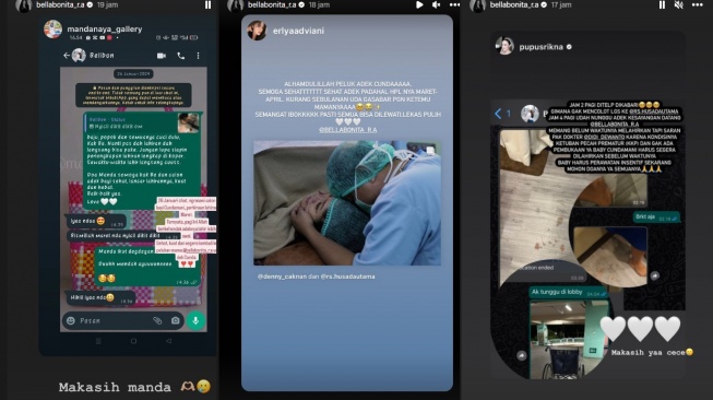 Bella Bonita unggah story dukungan dari teman-temannya (instagram)
