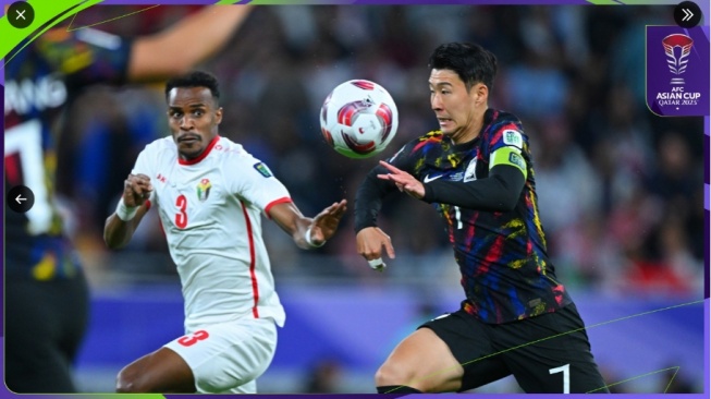 Kapten timnas Korea Selatan, Song Heung-min, saat melawan Yordania pada semifinal Piala Asia 2023. (X atau Twitter/@afcasiancup)
