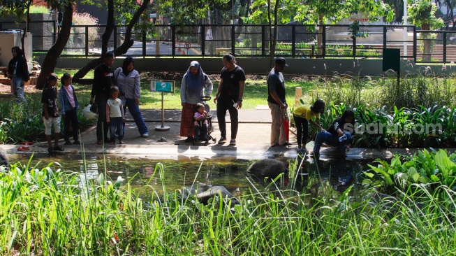 Warga saat berwisata di Tebet Eco Park, Jakarta Selatan, Kamis (8/2/2024). [Suara.com/Alfian Winanto]