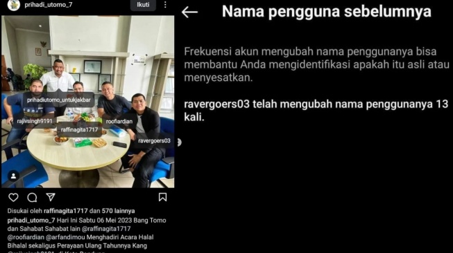 Pria diduga pacar Tamara Tyasmara gonta ganti akun nama akun Instagram (instagram)