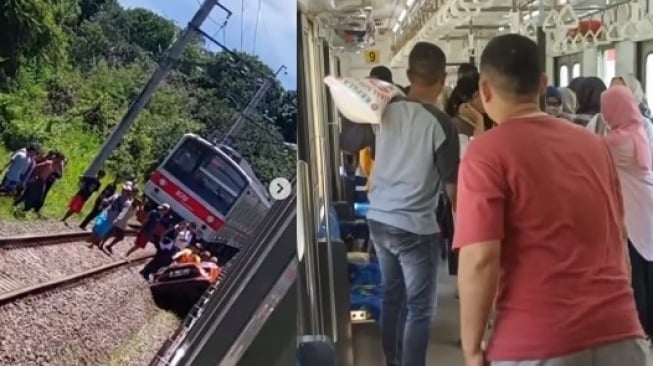 Viral, Detik-detik Mencekam KRL Tabrak Mobil di Petak Stasiun Daru, Penumpang Panik Ada yang Bawa Beras