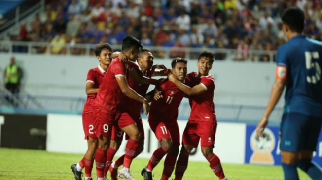 Selebrasi timnas Indonesia U-23 dalam Kualifikasi Piala Asia U-23 2024 (pssi.org)
