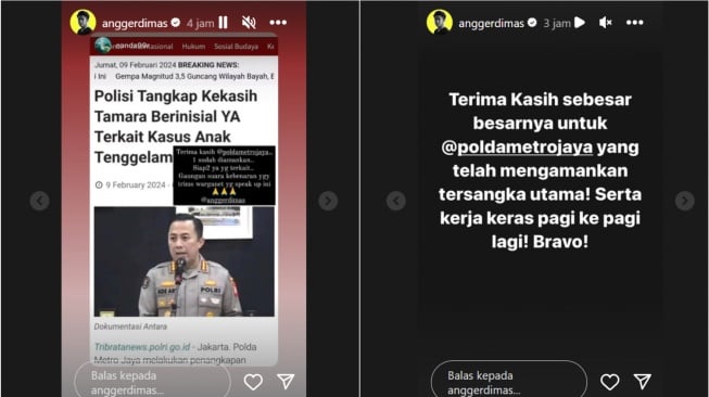 Angger Dimas beri sinyal ada tersangka lain (Instagram/@anggerdimas)