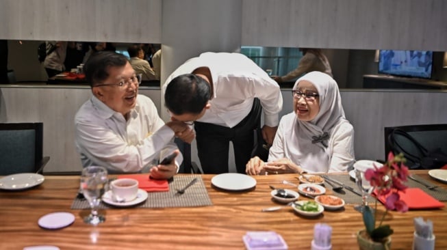 Calon Presiden nomor urut 1 Anies Baswedan menjamu Wakil Presiden ke 10 dan 12 Muhammad Jusuf Kalla untuk sarapan bersama di Hotel Discovery Ancol, Sabtu (10/2/2024) pagi. (ist)