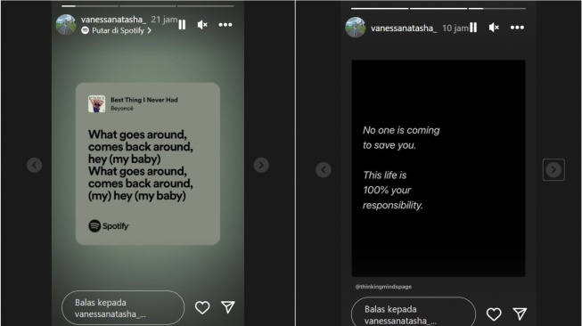Unggahan mantan istri YA, kekasih Tamra Tyasmara (Instagram/@vanessanastasha)