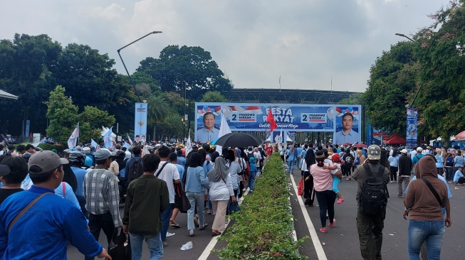Kampanye Akbar Prabowo-Gibran di GBK. (Suara.com/Hyoga)