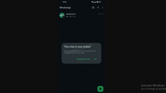 Fitur baru WhatsApp, mengunci obrolan di semua perangkat. [WABetaInfo]