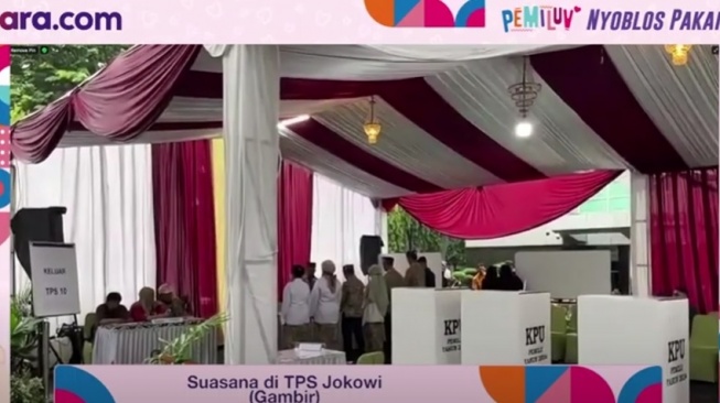 Masih Diguyur Hujan, Begini Suasana TPS 10 Gambir Tempat Jokowi Mencoblos Bareng Iriana