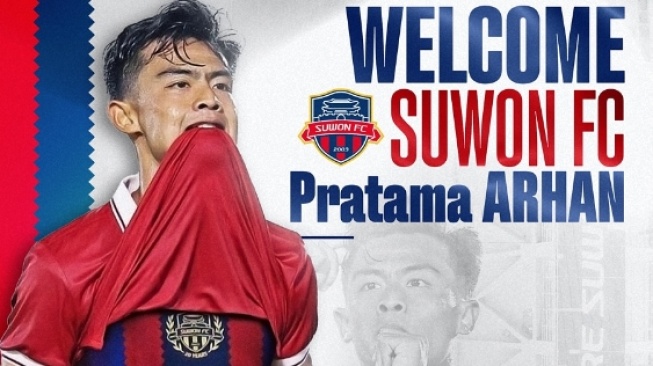 Poster Pengumuman Perekrutan Pratama Arhan oleh Suwon FC. (instagram.com/suwonfc)