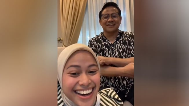 Momen Kocak Cak Imin Live Bareng Putrinya Beri Semangat Warganet yang Lagi Setrika