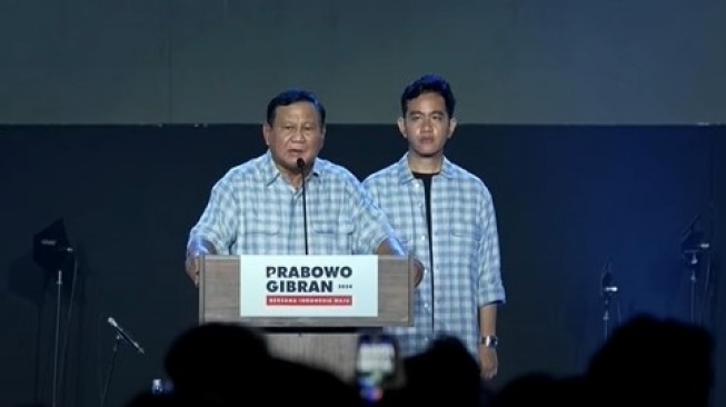 Calon Presiden dan Calon Wakil Presiden nomor urut 2, Prabowo Subianto-Gibran Rakabuming Raka.  (tangkap layar)