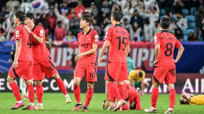 Para pemain Korea Selatan saat menang dramatis terhadap Australia (the-afc.com)