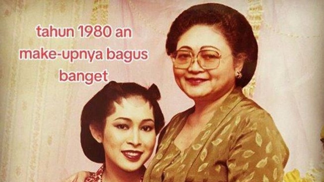 Potret jadul pernikahan Titiek Soeharto. (TikTok/ellenmua)