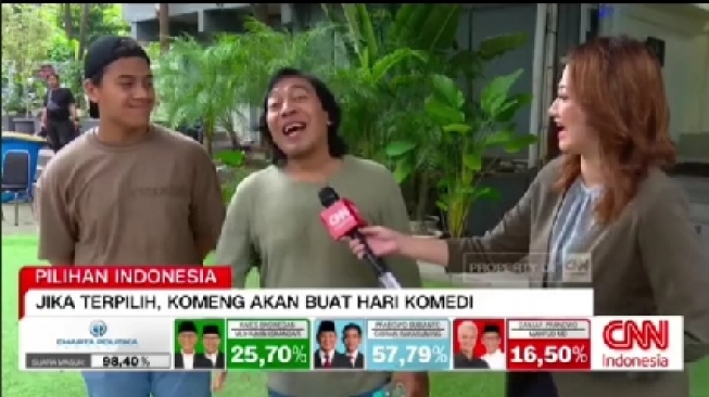 Jawaban Kocak Komeng Saat Diwawancara Presenter TV: Lebih Baik DPD daripada DPO