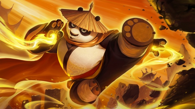 Hero Akai dengan skin Kung Fu Panda. [Moonton]