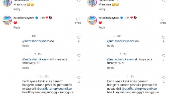 Natasha Rizky Beri Dukungan pada Ria Ricis. (Instagram)