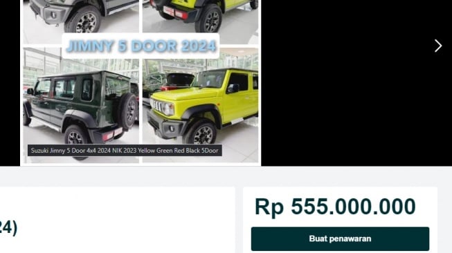 Suzuki Jimny bekas dijual senharga Rp 555 juta (OLX)