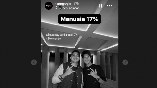 Unggahan Alam Ganjar di Instagram Story-nya. (Instagram/@alamganjar)