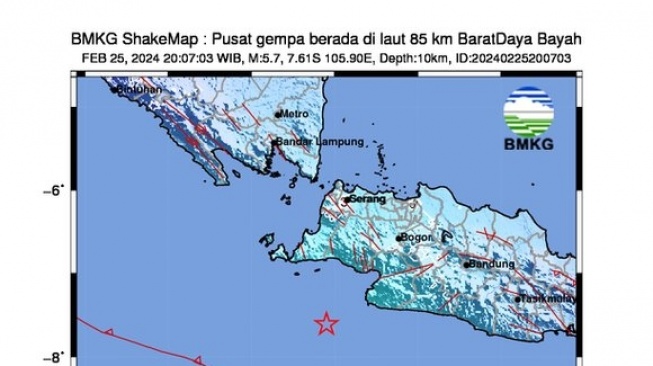 UPDATE! BMKG Catat Gempa Bayah Banten Berkekuatan M 5,7