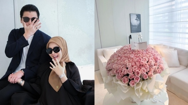 Syahrini dan Reino Barack Rayakan Wedding Anniversary (instagram/@princessyahrini)