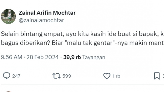 Cuitan Zainal Arifin Mochtar. (X)