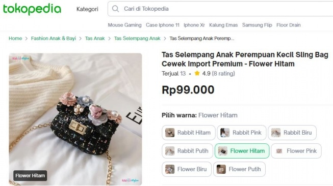 Harga tas unyu Ameena. (Tokopedia)