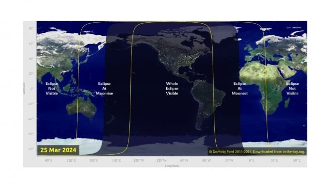 Gerhana Bulan Penumbra Maret 2024. [In The Sky]