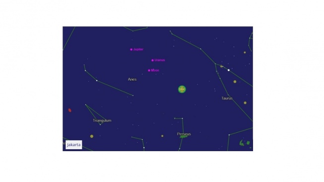 Pendekatan Bulan dan M45. [In The Sky]