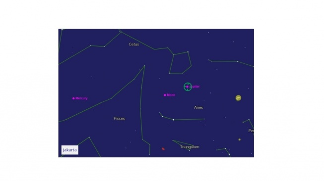 Konjungsi Bulan dan Jupiter Maret 2024. [In The Sky]