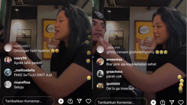 Siaran langsung Lolly dan Vadel Badjideh (instagram)