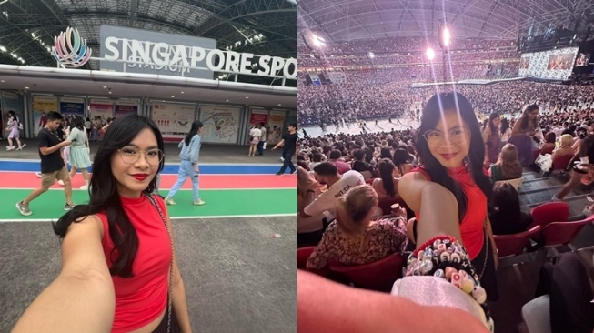 Gaya Artis Nonton Konser Taylor Swift di Singapura (Instagram/@salshaindradjaja)