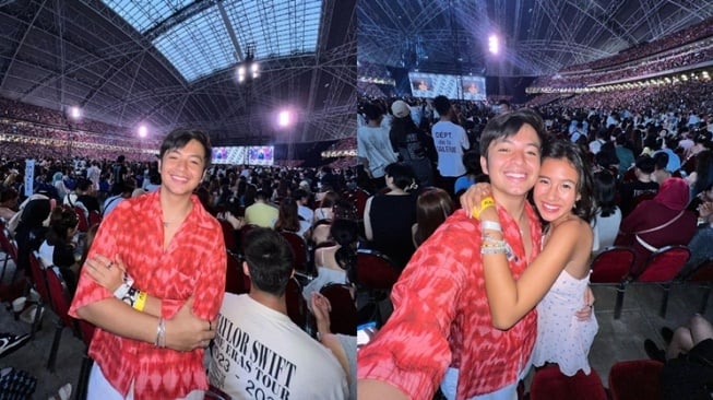 Gaya Artis Nonton Konser Taylor Swift di Singapura (Instagram/@angga)