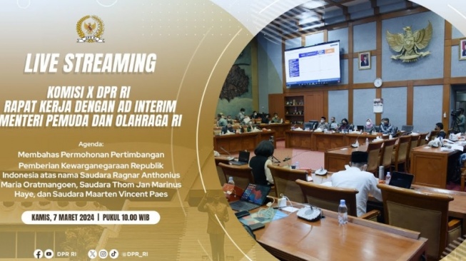 Link Nonton Siaran Langsung Rapat DPR Bahas Naturalisasi Ragnar Oratmangoen, Thom Haye, dan Maarten Paes