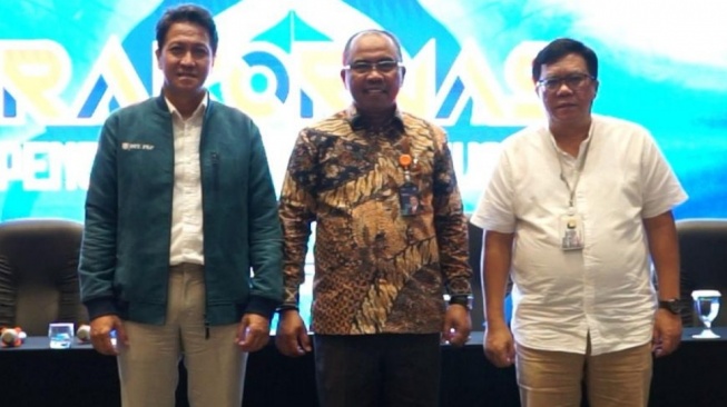 Direktur Bisnis Jasa Keuangan Pos Indonesia, Haris, dalam Rakornas 2024, Jawa Barat, pada 28-29 Februari 2024. (Dok: Pos Indonesia)