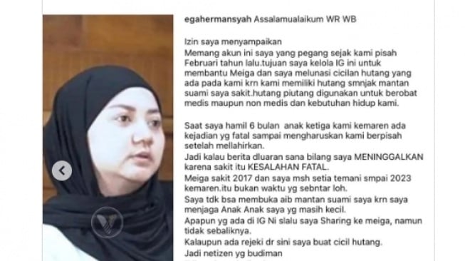 Curhatan mantan istri Kurnia Meiga [tangkapanlayar]