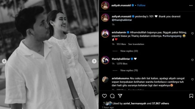 Fakta baju Aaliyah Massaid saat diberi kejutan di Bali. (Instagram/aaliyah.massaid)