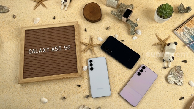 Samsung Galaxy A55 5G. [Suara.com/Dicky Prastya]