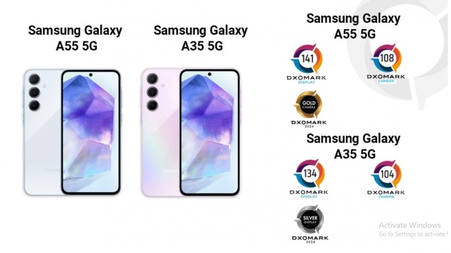 DxOMark Samsung Galaxy A35 dan Galaxy A55. [Sammobile]