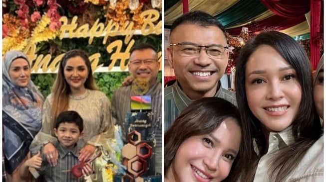 Maia Estianty dan Mulan Jameela di pesta ulang tahun Anang (Instagram)