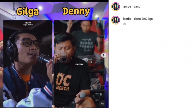 Suara Gilga Sahid diadu dengan Denny Caknan (Instagram/lambe_danu)