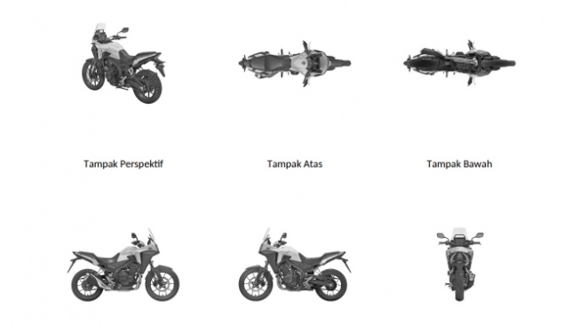 Gambar paten motor misterius Honda (DGIP.co.id)