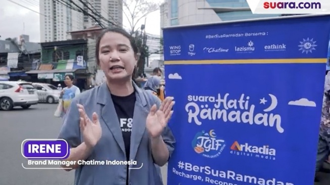 Brand Manager Chatime Indonesia, Irene dalam TGIF Suara.com di Benhil, Jakarta Pusat, Jumat (15/4/2024). (Suara.com)