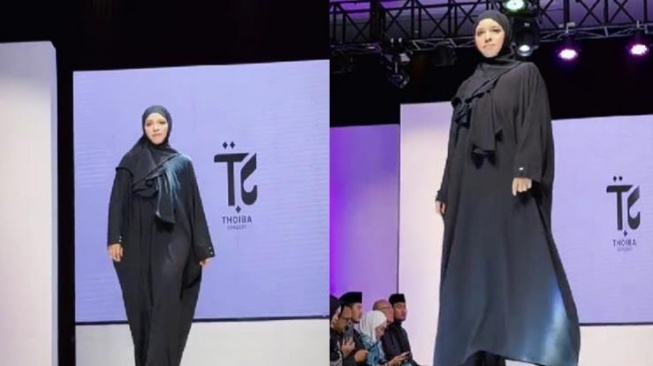 Gaya Sajidah Halilintar jadi model. (TikTok/genhalilintar)