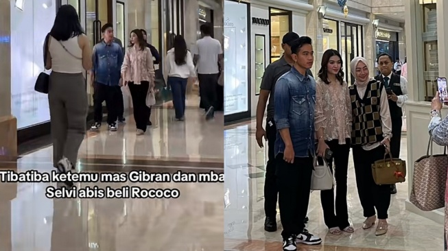 Selvi Ananda dan Gibran Rakabuming Raka Belanja di Butik Mewah Saat Ngemall di Jakarta (TikTok/@nad.imr)