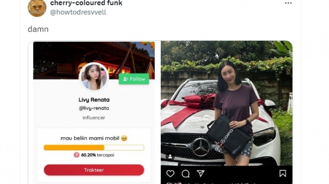 Livy Renata disebut-sebut meminta sumbangan netizen untuk beli mobil ibunya (X/howtodresvvell)